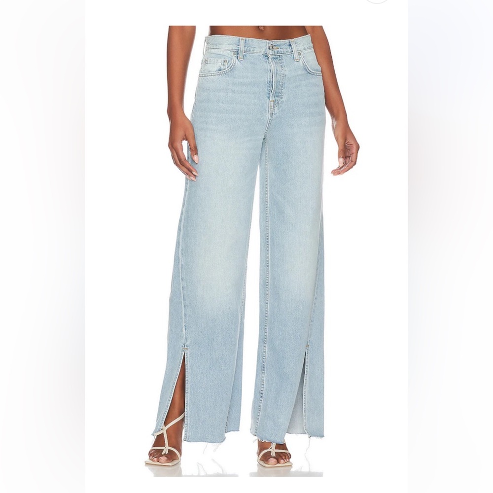 Markie Extra Wide Low Rise Jeans with Slit in Dolores Park
GRLFRND